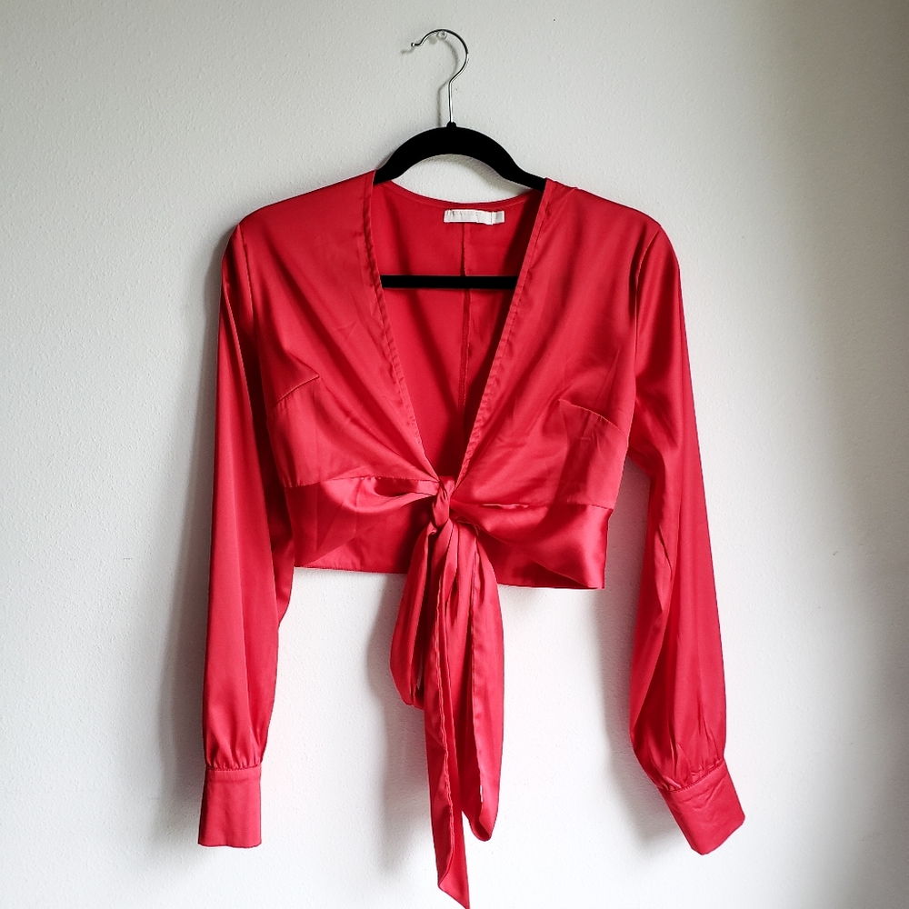 Red satin blouse (2 items available)